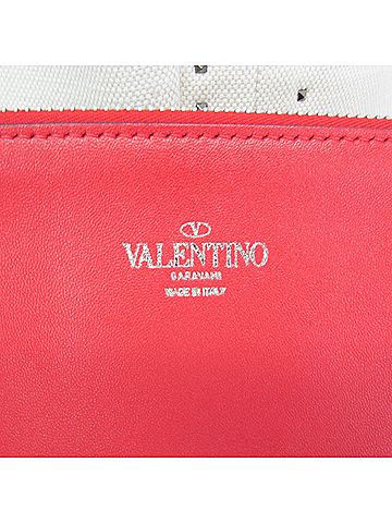 Valentino Garavani Atelier 01 Studded Canvas Red Canvas Tote Bag Bag (view 2)