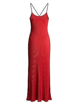Banana Republic Red Pleated Maxi Dress Casual Dress (view 2)
