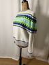 Brodie 100% Cashmere Graphic Stripes White Blue Cashmere Pullover Sweater Size L - photo 5