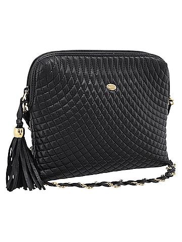 Bally Vintage Chain Quilted Leather Black Leather Shoulder Bag Bag (view 1)