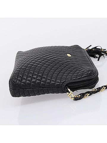 Bally Vintage Chain Quilted Leather Black Leather Shoulder Bag Bag (view 2)