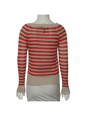 BCBGMAXAZRIA Striped Knitted Sweater Pullover Sweater (view 2)