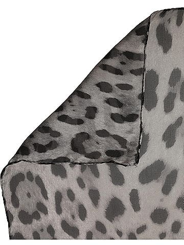 Dolce & Gabbana Gray Leopard Print Silk Square Foulard Women's Scarf (view 2)