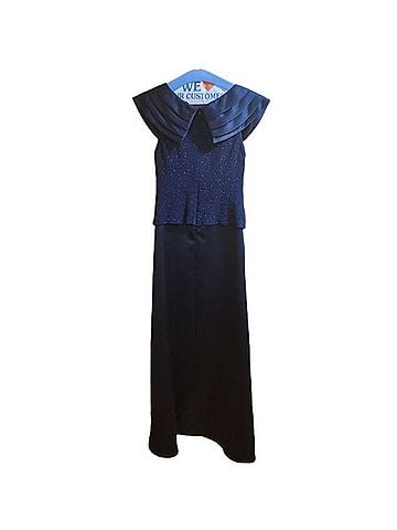 Patra Navy Blue Sparkle Maxi Gown Dress Cocktail Dress (view 2)
