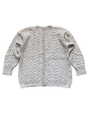 Woolovers Aran Fisherman Cardigan Wool Sweater (view 2)
