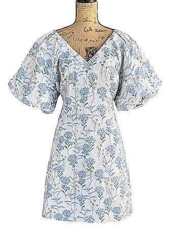 Adelyn Rae Vivian Floral Cape Sleeve Jacquard Cocktail Dress (view 1)