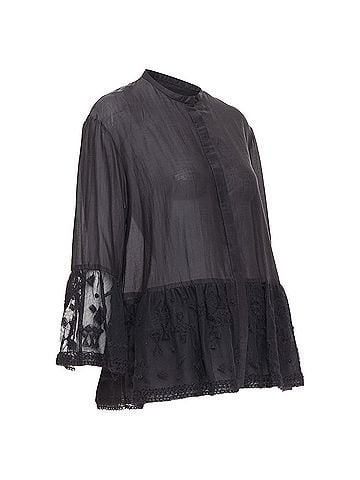 The Row The Row Cotton Silk Fringed Lace Shirt (view 1)