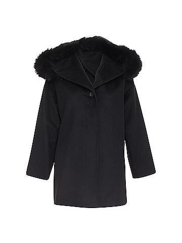 Max Mara Mara Studio Virgin Wool Fur Trim Coat (view 1)