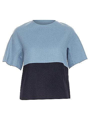 The Row The Row Wool Cashmere Crew Half Sleeve Top (view 1)