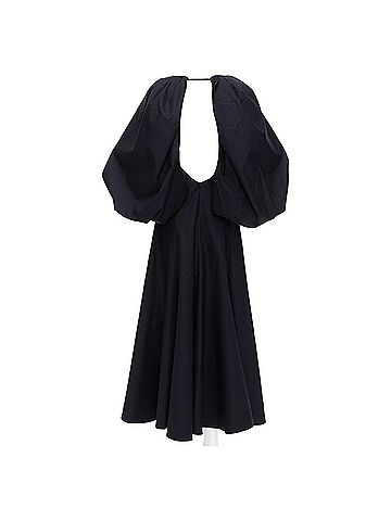 Khaite Khaite Cotton Balloon Sleeve Midi Dress (view 2)