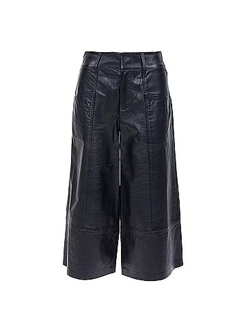 FRAME Frame Black Leather Trouser Shorts (view 1)
