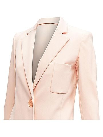 Oscar De La Renta Oscar De La Renta Pink Wool Longline Blazer (view 2)