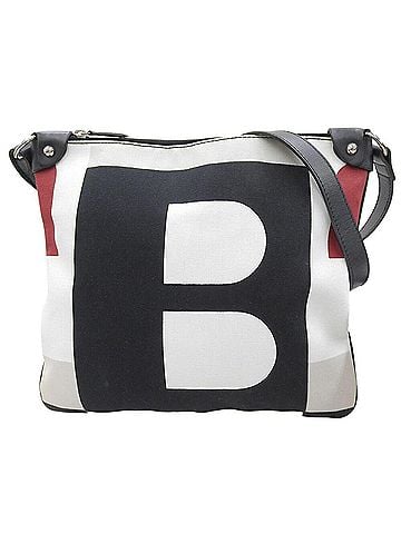 Bally Bally Sacoche Crossbody Shoulder Bag, Canvas, White, Black, Red (view 1)