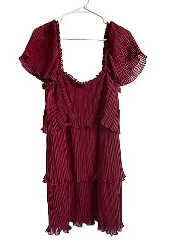 DKNY Pleated Tiered Dress Casual Dress (view 2)