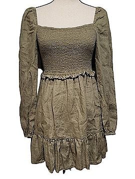Quince 100% European Linen Tiered Smocked Mini Dress Casual Dress (view 1)