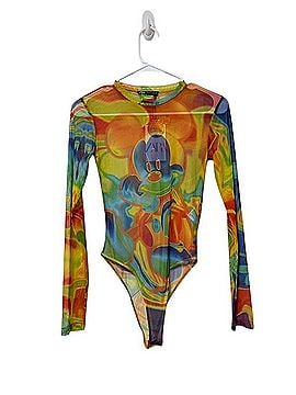 Zara Disney Rainbow Mickey Mouse Mesh One-Piece Bodysuit Long Sleeve T-Shirt (view 1)