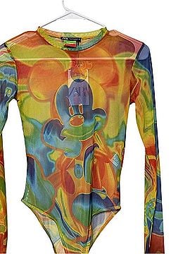 Zara Disney Rainbow Mickey Mouse Mesh One-Piece Bodysuit Long Sleeve T-Shirt (view 2)