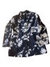 Neiman Marcus 100% Silk Floral Black White Blazer Size 10 - photo 5