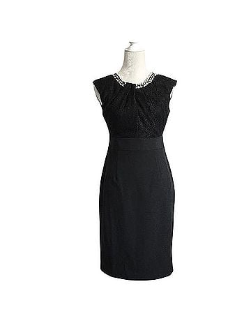 London Times Embellished Neck Lace Sheath Dress Cocktail Dress (view 1)