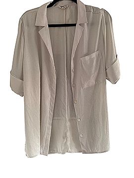 Open Edit SATIN CAMP SHIRT Short Sleeve T-Shirt (view 2)