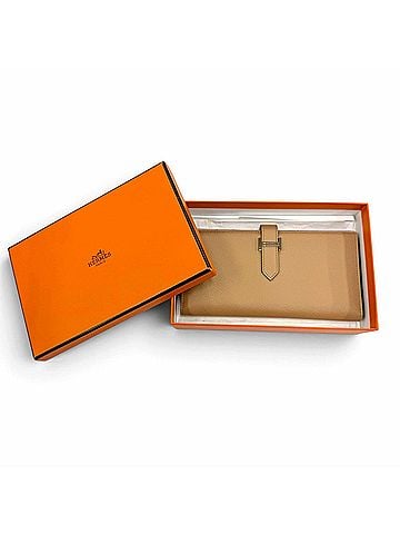 Hermès HERMES Bearn Soufflet Verso Veau Epsom Chai Mauve Sylvestre Silver Hardware Long Wallet U Stamp Made in France Women's with Box (view 2)
