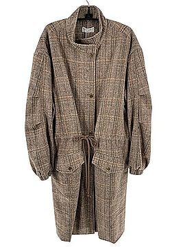 Sage The Label Wool Blend Herringbone Drawstring Waist High Collar Coat Coat (view 2)
