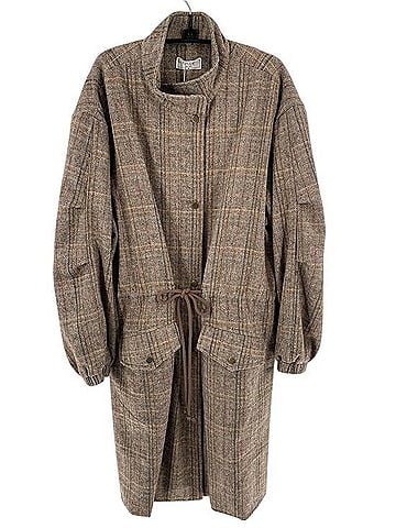 Sage The Label Wool Blend Herringbone Drawstring Waist High Collar Coat Coat (view 2)