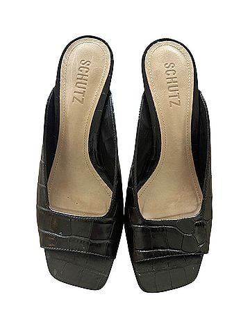 Schutz Croc Embossed Slide On Heels (view 1)