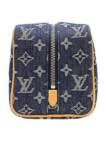 Louis Vuitton LOUIS VUITTON M28363 Monogram Denim Flower Locker Dopp Kit Handbag Indigo Silver Accessories Women's (view 2)