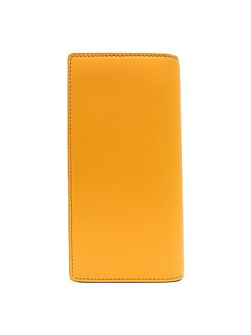 Louis Vuitton LOUIS VUITTON M2A555 LV Packaging Cowhide Leather Saffron Orange Portefeuille Brazza Long Wallet (with coin purse) Blue Silver Hardware Men's (view 2)