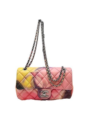 Chanel CHANEL Lambskin S-Flap Flower Power Matelassé 23 Shoulder Bag, Multicolor, Silver Hardware, Women's (view 1)