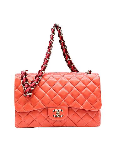 Chanel CHANEL A48105 Red Lambskin Gold Hardware Velour x Nylon Chain Large Matelassé 30 Shoulder Bag Women's (view 1)