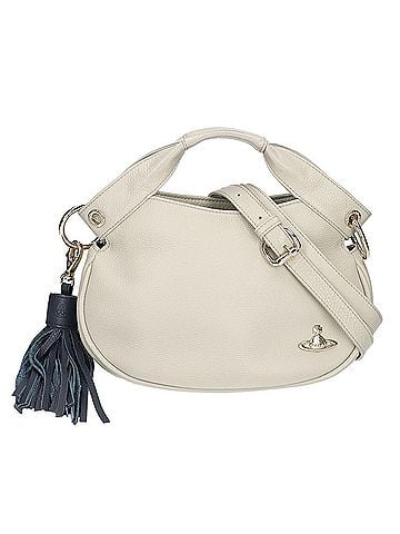 Vivienne Westwood Vivienne Westwood 2-way hobo bag/shoulder bag with tassel charm and orb hardware, light gray, for women. (view 1)