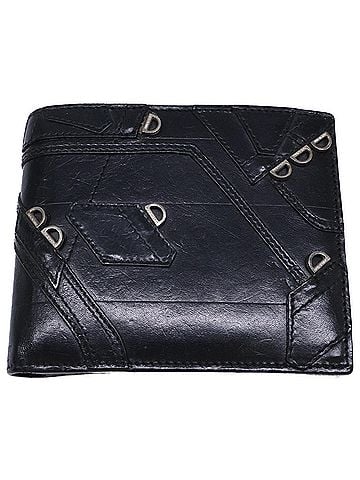 Dior Homme Dior Homme (Hedi Slimane era) 04LU 1023 Leather Patchwork Bi-fold Wallet with D-shaped Hardware, Black, Men's. (view 1)