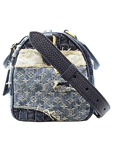 Louis Vuitton LOUIS VUITTON M15276 Damier Denim x Monogram Stonewash Patchwork Boro Sashiko Speedy Bandoulière 25 Boston Bag Shoulder Indigo Gold Hardware Women's (view 2)