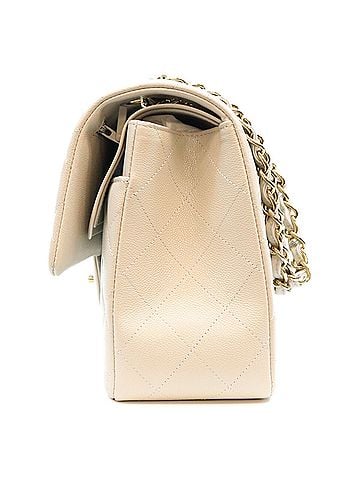 Chanel CHANEL A58600 Light Gray Caviar Leather Large Matelassé 30 Shoulder Bag with Gold Hardware, Double Flap, Gray, Women's (view 2)