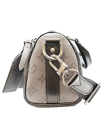 Louis Vuitton LOUIS VUITTON M46271 Monogram Eclipse Keepall Bandoulière 25 Boston Bag, Black, Silver Hardware, Men's (view 2)