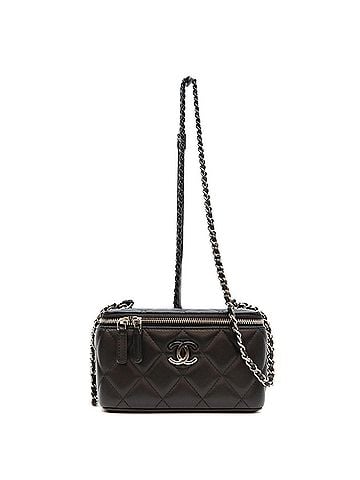 Chanel CHANEL AP3697 Black Vanity Shoulder Bag with Big Coco Mark, Silver Hardware, for Women (view 1)
