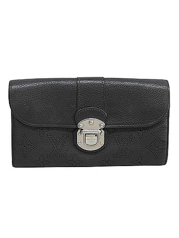 Louis Vuitton Louis Vuitton Monogram Mahina Portefeuille Iris M58163 Long Wallet Noir Perforated (view 1)