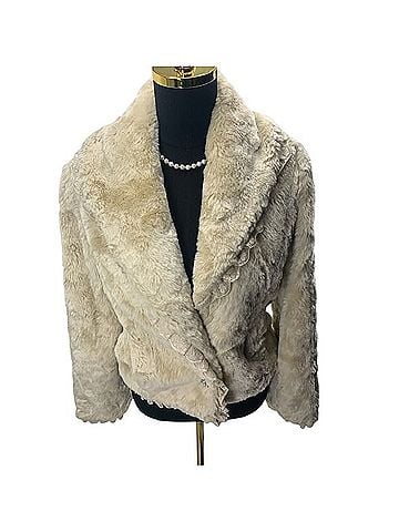 Black Rivet Faux Fur Jacket (view 1)