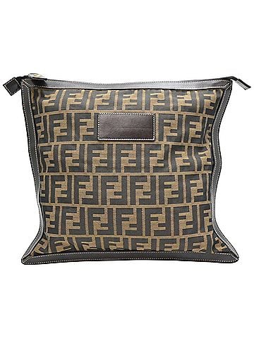 Fendi Fendi Flat Clutch Bag for Women and Men, Nylon, Zucca Pattern (Brown) (view 1)