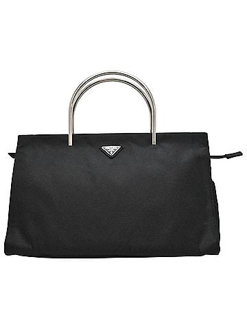 Prada Prada Tote Bag for Women and Men, Nylon, Black with Silver Hardware (view 1)