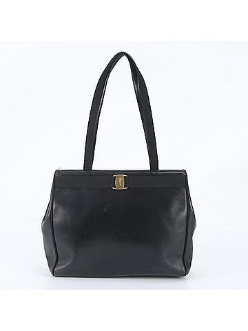 Salvatore Ferragamo Salvatore Ferragamo Vara Leather Tote Bag Shoulder Handbag Black Women's (view 1)