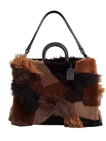 Coach Coach Rogue 39 Shearling Patchwork Bag Leather Shoulder Bag (view 1)