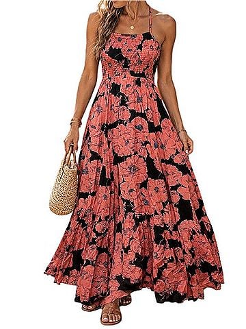 Free People Intimately Floral Halter Handkerchief Hem Maxi Dress Casual Dress (view 1)