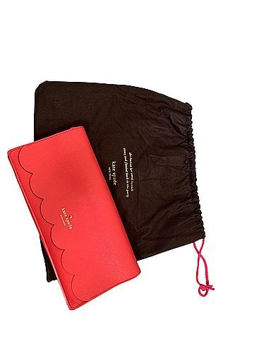 Kate Spade New York Kate Spade Red and Pink Scallop Clutch Leather Clutch (view 1)
