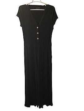 Banana Republic Ribbed Knit V-Neck Button Front Wide Leg Jumpsuit Jumpsuit (view 1)