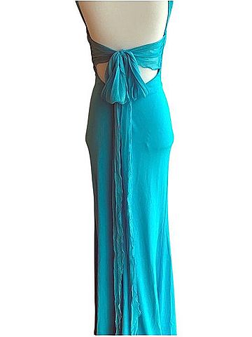 Nicole Bakti tourquoise long evening gown Cocktail Dress (view 2)