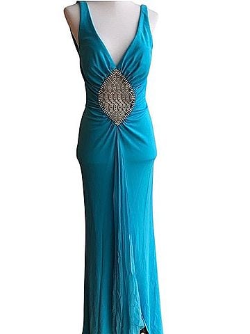 Nicole Bakti tourquoise long evening gown Cocktail Dress (view 1)