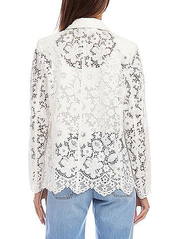 Karen Kane Floral Lace Scallop Edge Blazer Blazer (view 2)